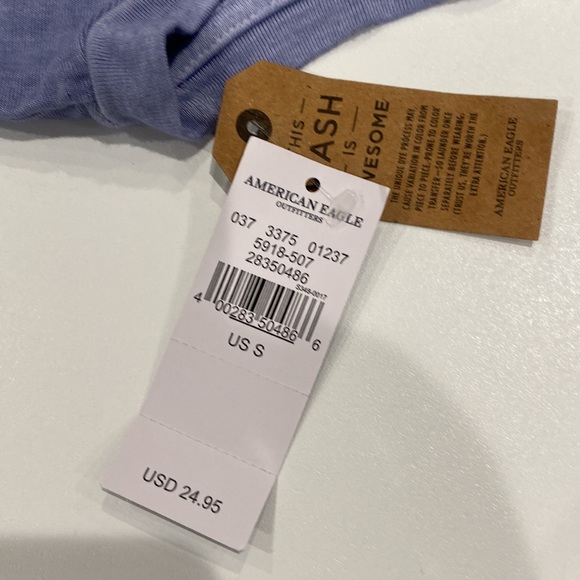 NWT American Eagle Wrap Tie T-Shirt Blue size small - Picture 3 of 4